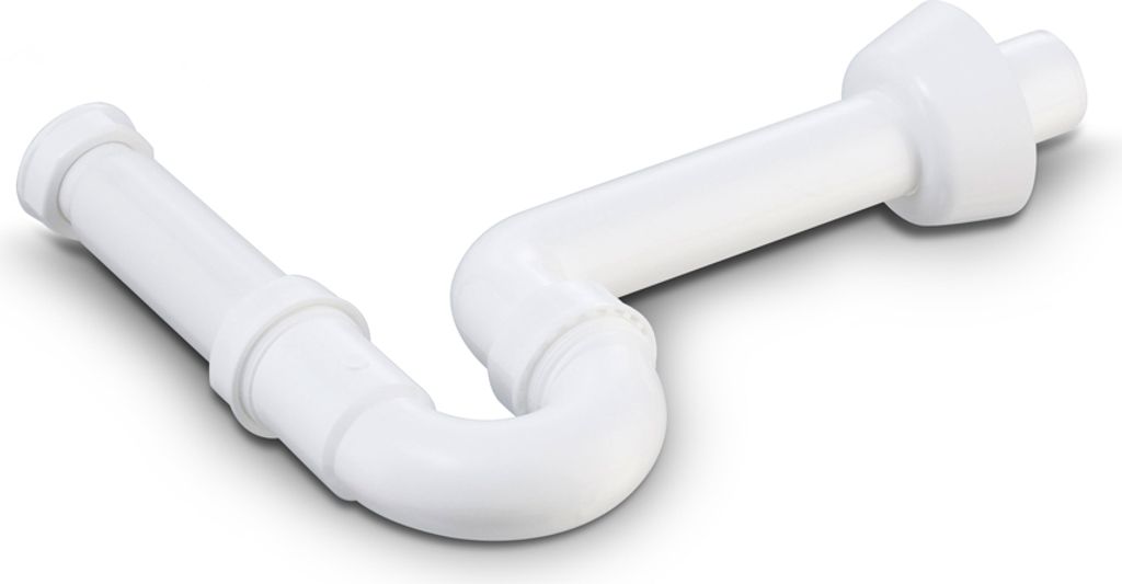 Röhrengeruchverschluss 1 1/4 Zoll mit waagerechtem 40 mm Abgang und Rosette