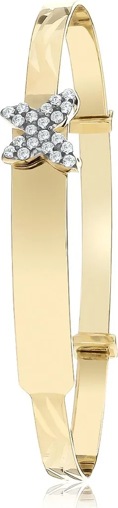 Jonc Or 375 Extensible avec Oxyde de Zirconium - Bijou Fille Brillant