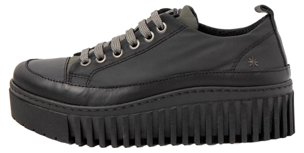 Art Schuhe Damen 1518A RUBBER NYLON BLACK-KAKI/BRIGHTON Farbe Schwarz