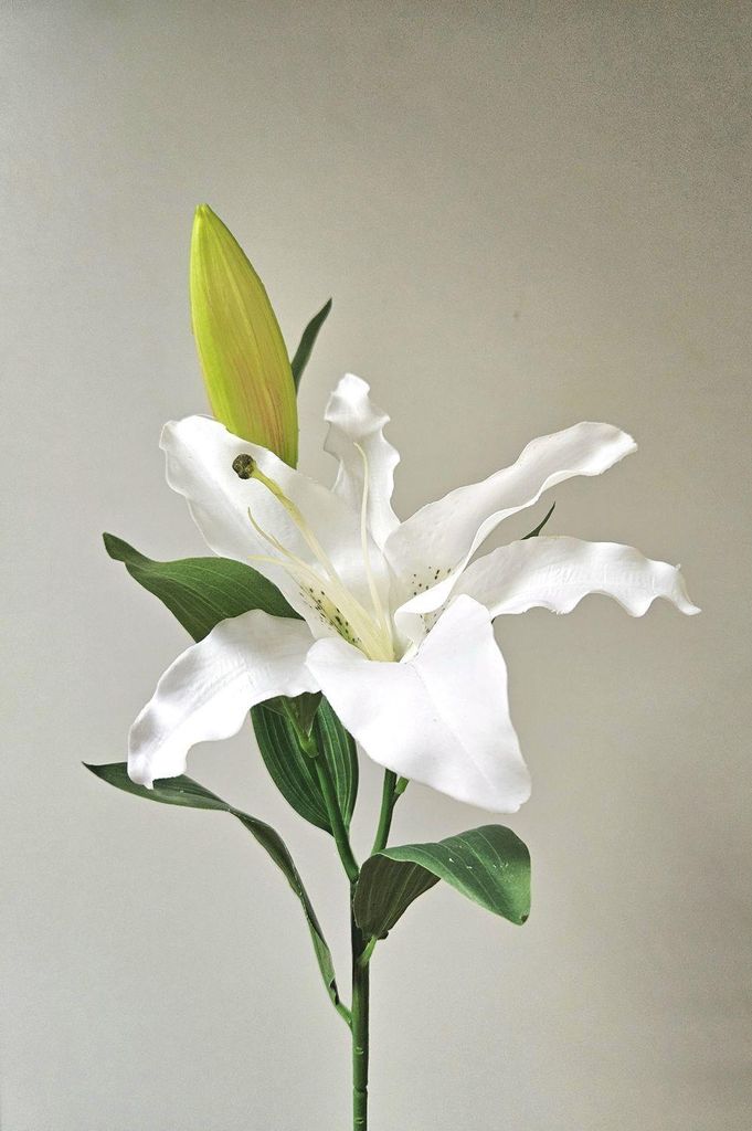 artplants.de Künstliche Tigerlilie MYZANS, Creme-weiß, 70cm - Kunstblume Lilie