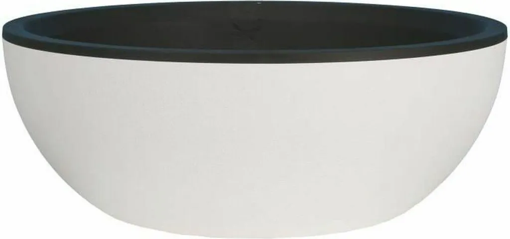 Bac à Fleurs Riviera Blanc 40 cm - Pot de Fleurs Rond pour Terrasse
