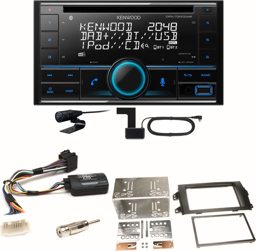 Kenwood DPX-7300DAB Bluetooth Digitalradio Einbauset für Suzuki SX4 Fiat Sedici