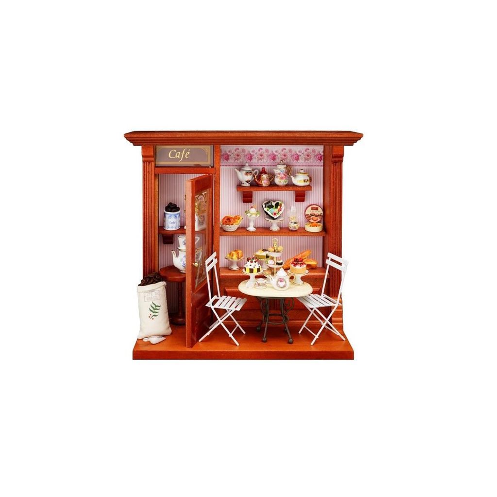 Miniatur Wandbild Terrassencafé in Porzellan für Sammler
