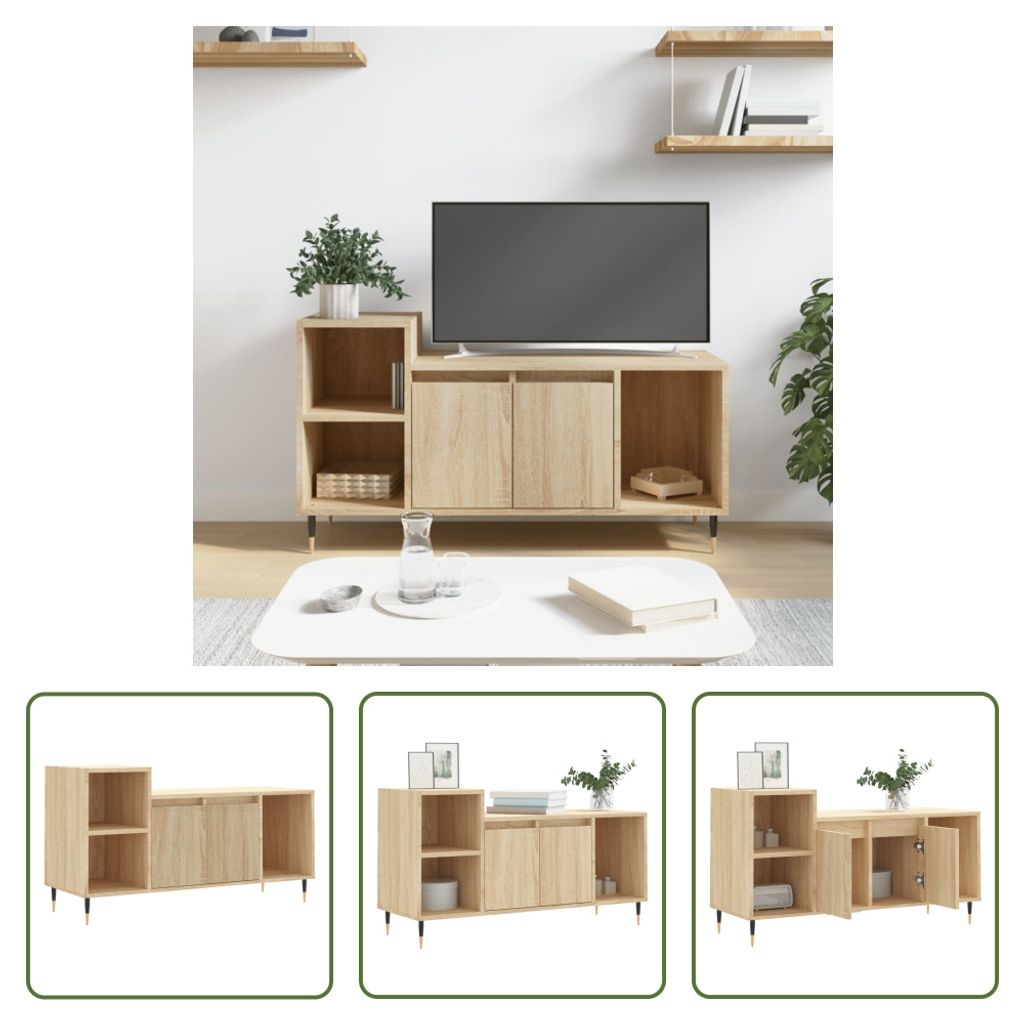 The Living Store TV-Schrank Sonoma-Eiche 100x35x55 cm Holzwerkstoff