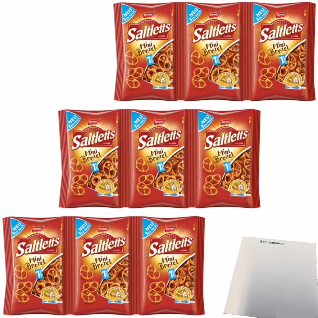 Lorenz Saltletts Mini Brezel 3er Pack (9x40g Packung) + usy Block