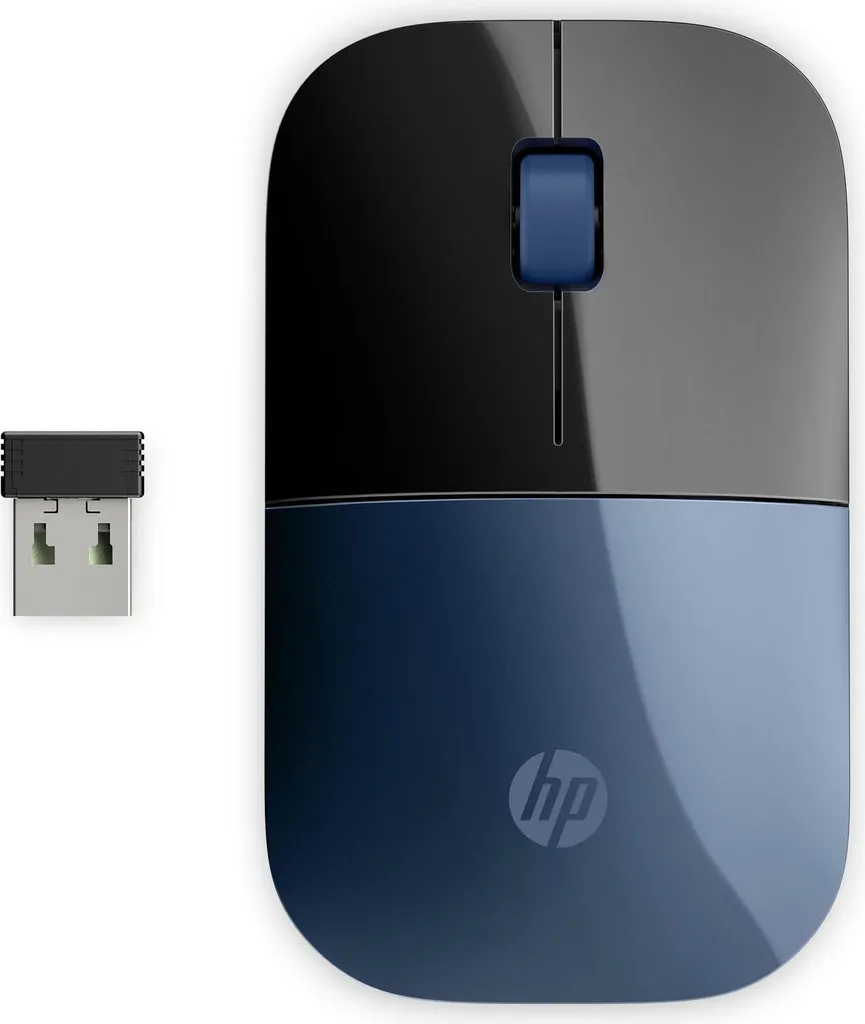 Souris sans fil HP Z3700 Bleue idéale pour Télétravail et Déplacements