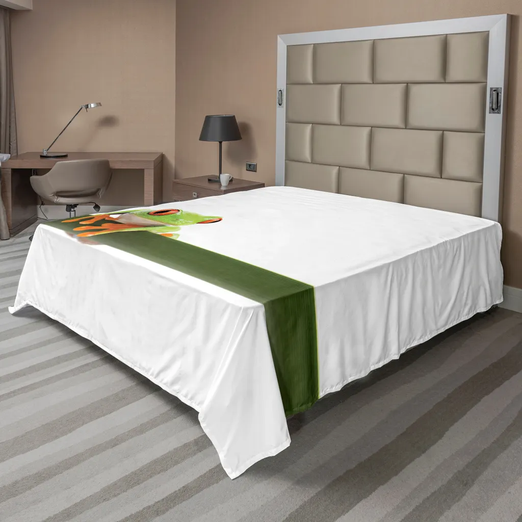 Drap supérieur doux motif Grenouille Sauvage 260x228 cm, confort durable