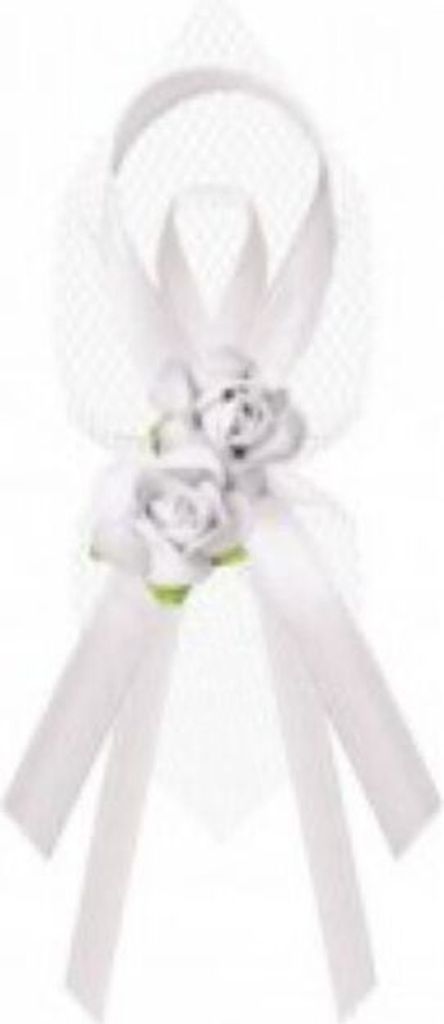 Ordensband Hochzeit mit Rosen 11cm/6St. weiß