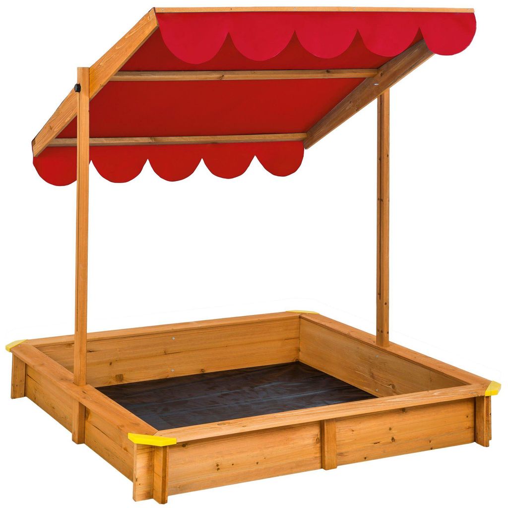 tectake® Sandkasten Emilia 120 x 120 x 120 cm Produktbild 