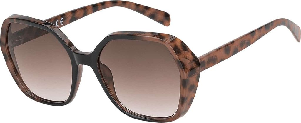 Damen Sonnenbrille Designer UVCE Protection Modern Urlaub Sommer Strand 30494 Schwarz-Leopard