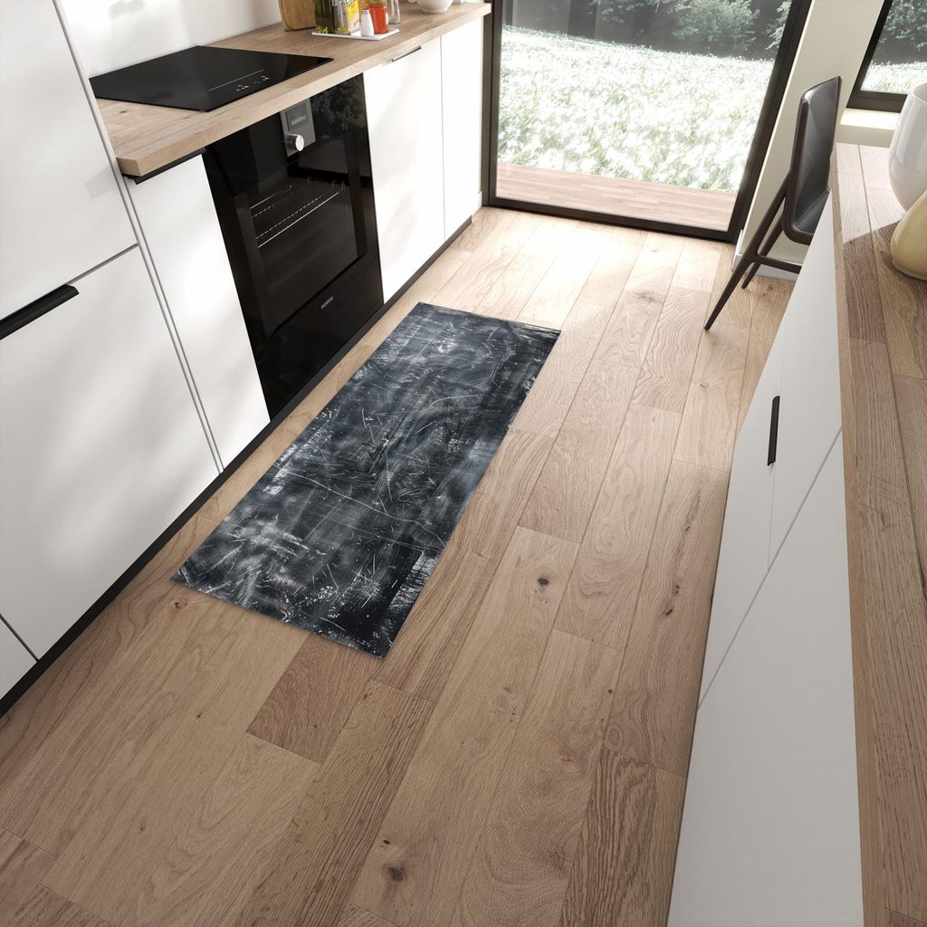 Küchenteppich 60x150cm rutschfest & abwischbar PVC Läufer - Abstrakte Strukturen