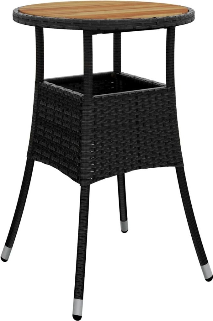 vidaXL Záhradný stôl Ø60x75 cm Akáciové drevo a polyratan Obrázok produktu 