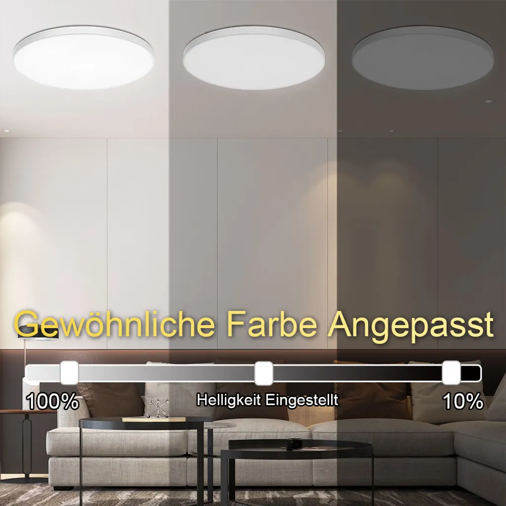 Plafonnier LED RGB WiFi 30W Dimmable avec Télécommande et Commande Vocale