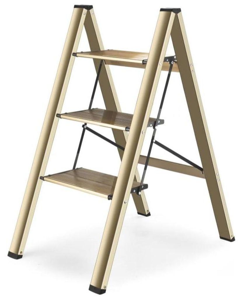 3-stufiger Klapphocker, breite rutschfeste Trittflächen, Produktbild 