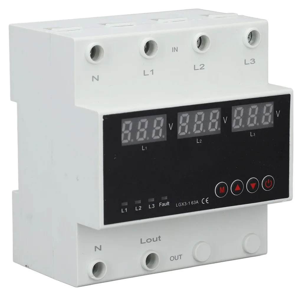 Inverseur de source automatique triphasé sur Rail DIN réglable 220V