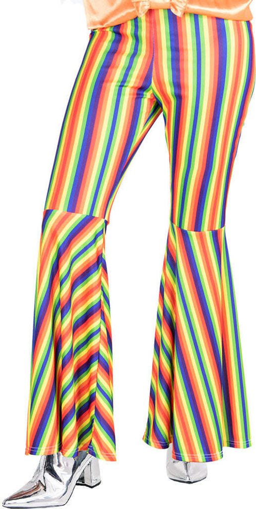 S|Hippie Rainbow Striped Flares Damen Hose 9907390