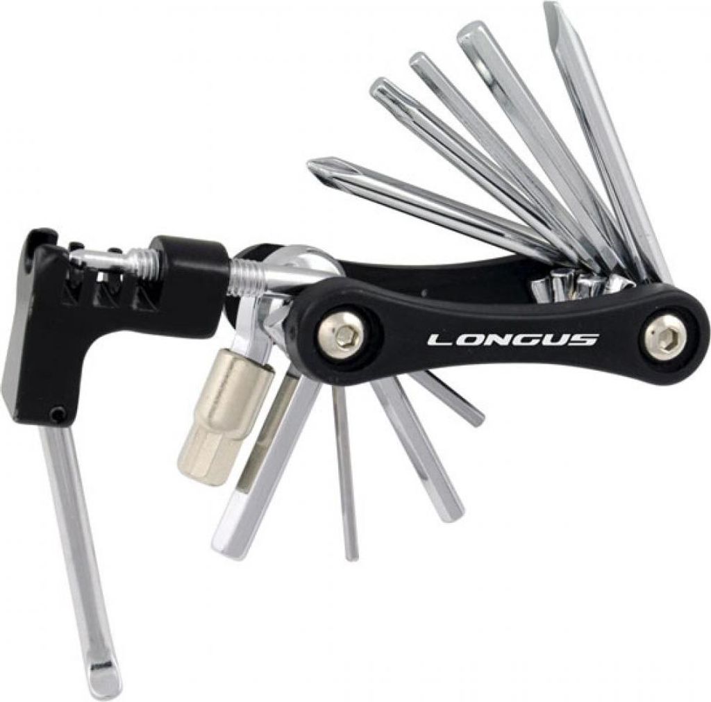 Longus Minitool Poly 12 Größe 12 - kompaktes Fahrrad-Multitool mit 12 Funktio...