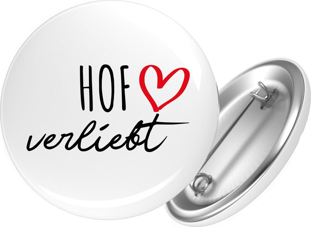 Huuraa Button Hof verliebt 25mm rund mit Sicherheitsnadel Ansteckbutton Geschenkidee