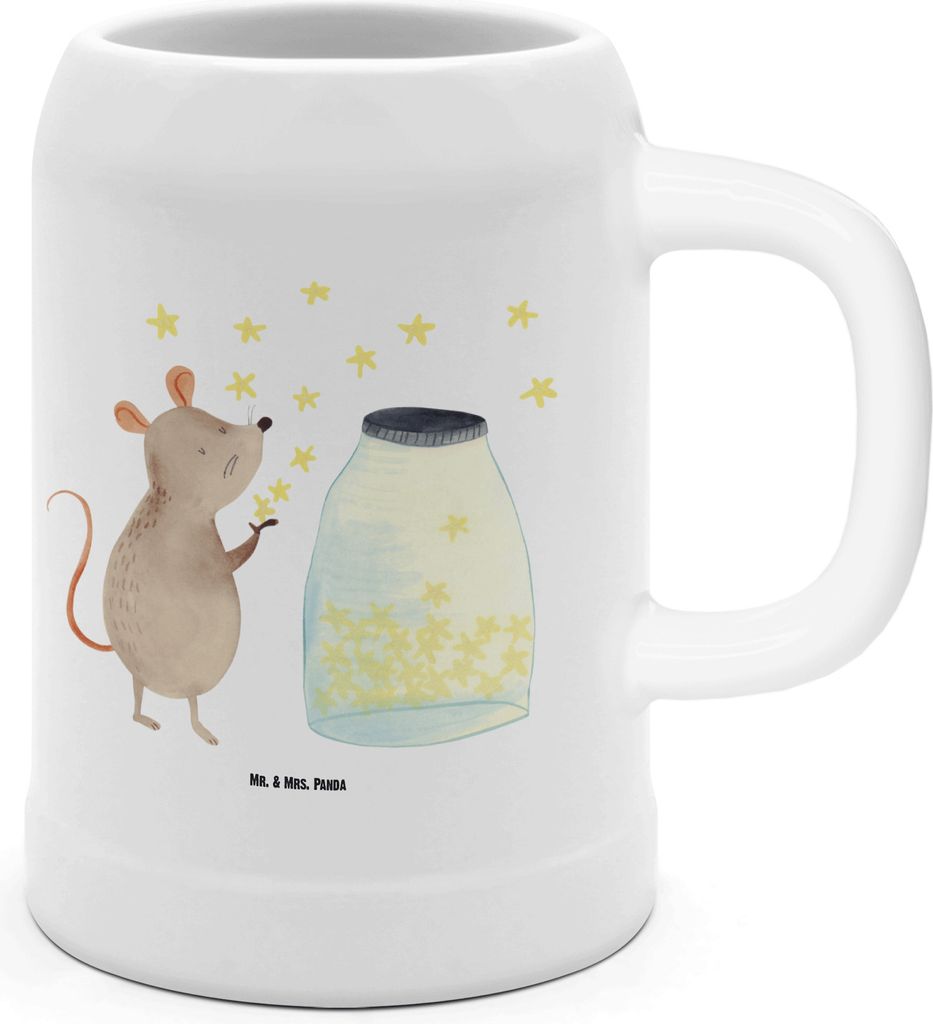 Mr. & Mrs. Panda Humpen Maus Sterne - Weiß - Geschenk, Keramikkrug, Gute Laune, Geburtstag, Schwangerschaft, Krug, Steinkrug, Tonkrug, Geburt, Tr...