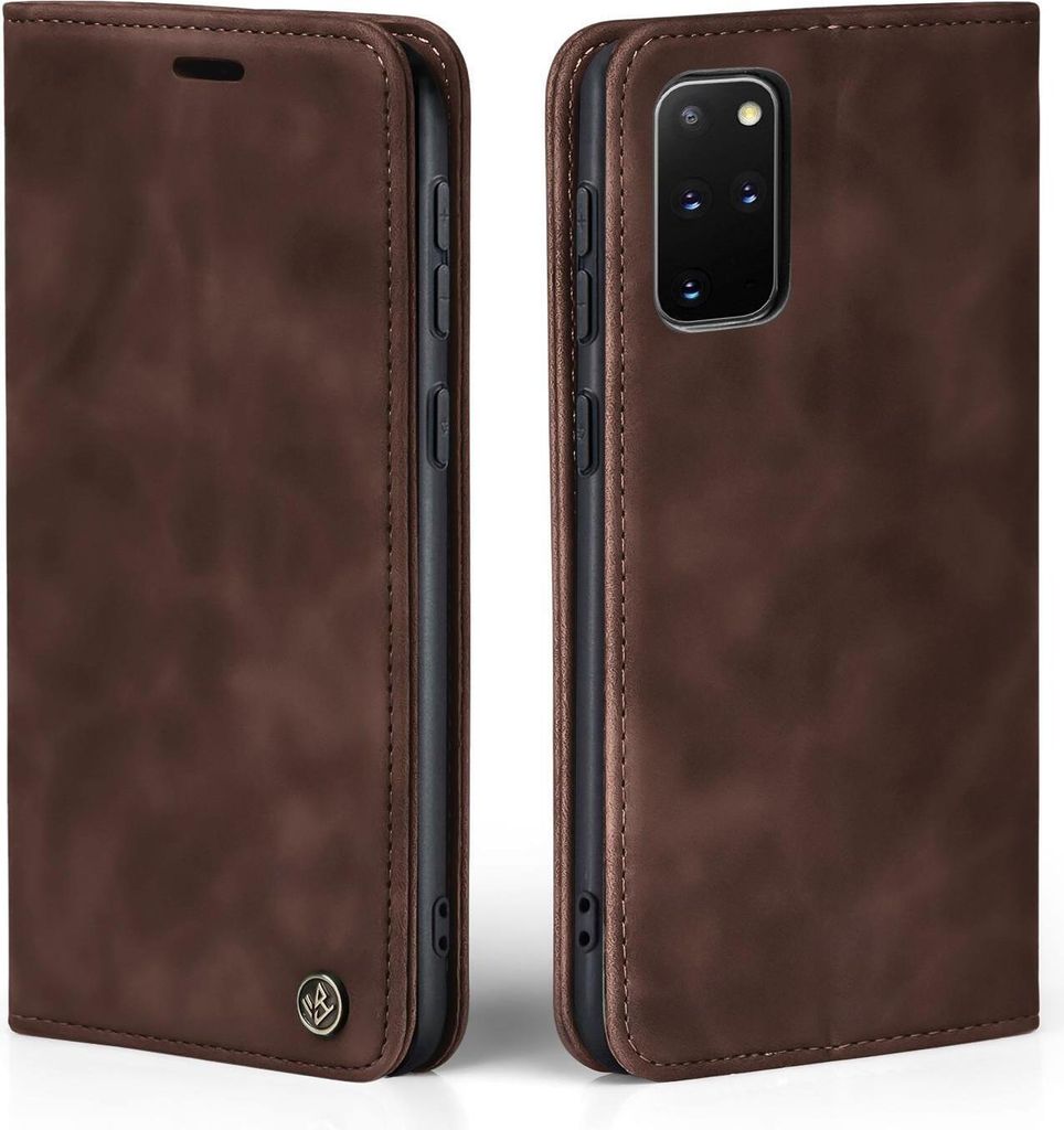 Handy Hülle für Samsung Galaxy S20+ Klapphülle Bookcase Flip Cover Handy Tasche Etui Farbe: Dunkelbraun