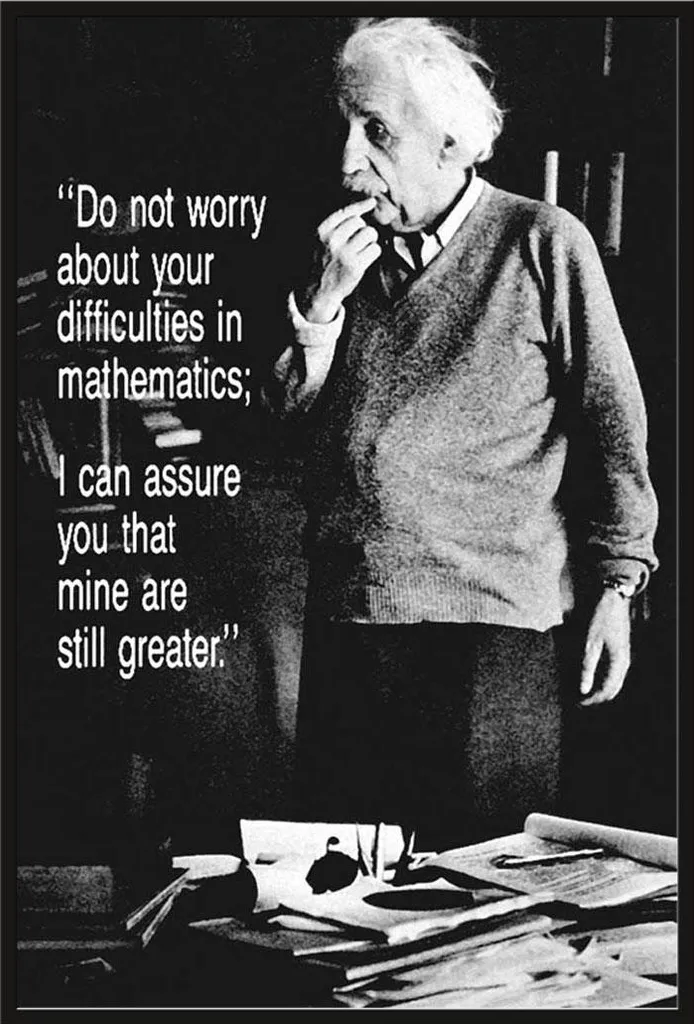 Affiche Albert Einstein Do Not Worry avec cadre noir Shinsuke 61x91,5cm