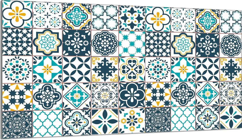 Copri Piano Cottura 90x52 Mosaico | Piastra Vetro Temperato Tagliere