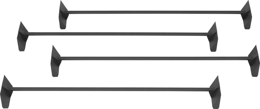 Servetto Hosenhalter-Stangen Papillon 4er Set ausziehbar mit Antirutschringen, anthrazit