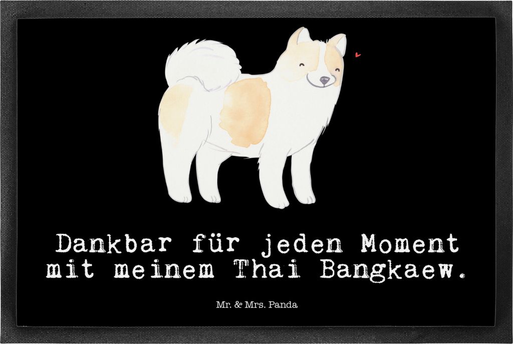Mr. & Mrs. Panda fußmatte Thai Bangkaew Moment 50 x 75 cm - Schwarz - Geschenk, Fußabstreifer, Dog, Schmutzfangmatte, Türmatte, Bodenvorleger, S...