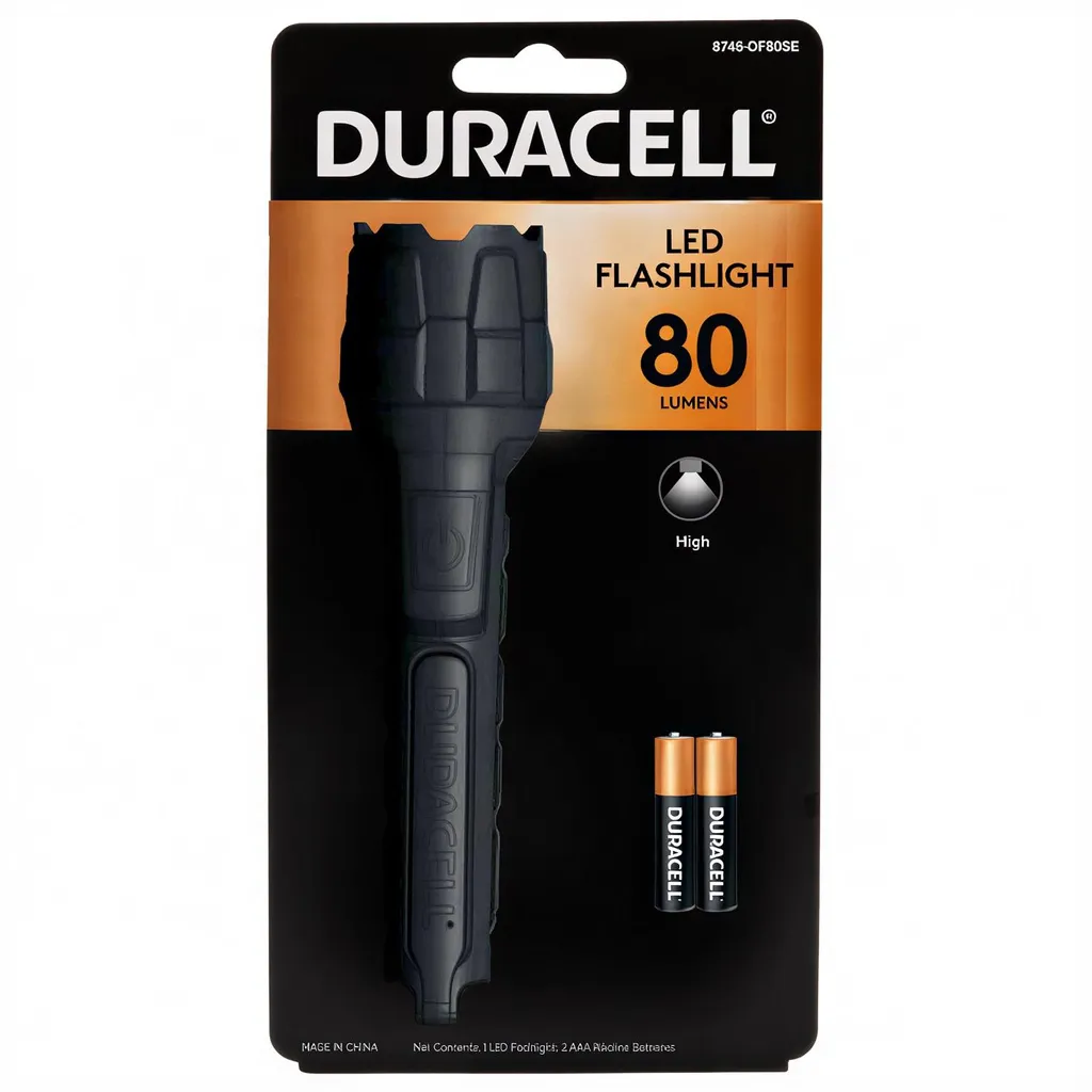 Lampe Torche Caoutchouc Duracell LED 80 lm : Résistance Extrême - 5