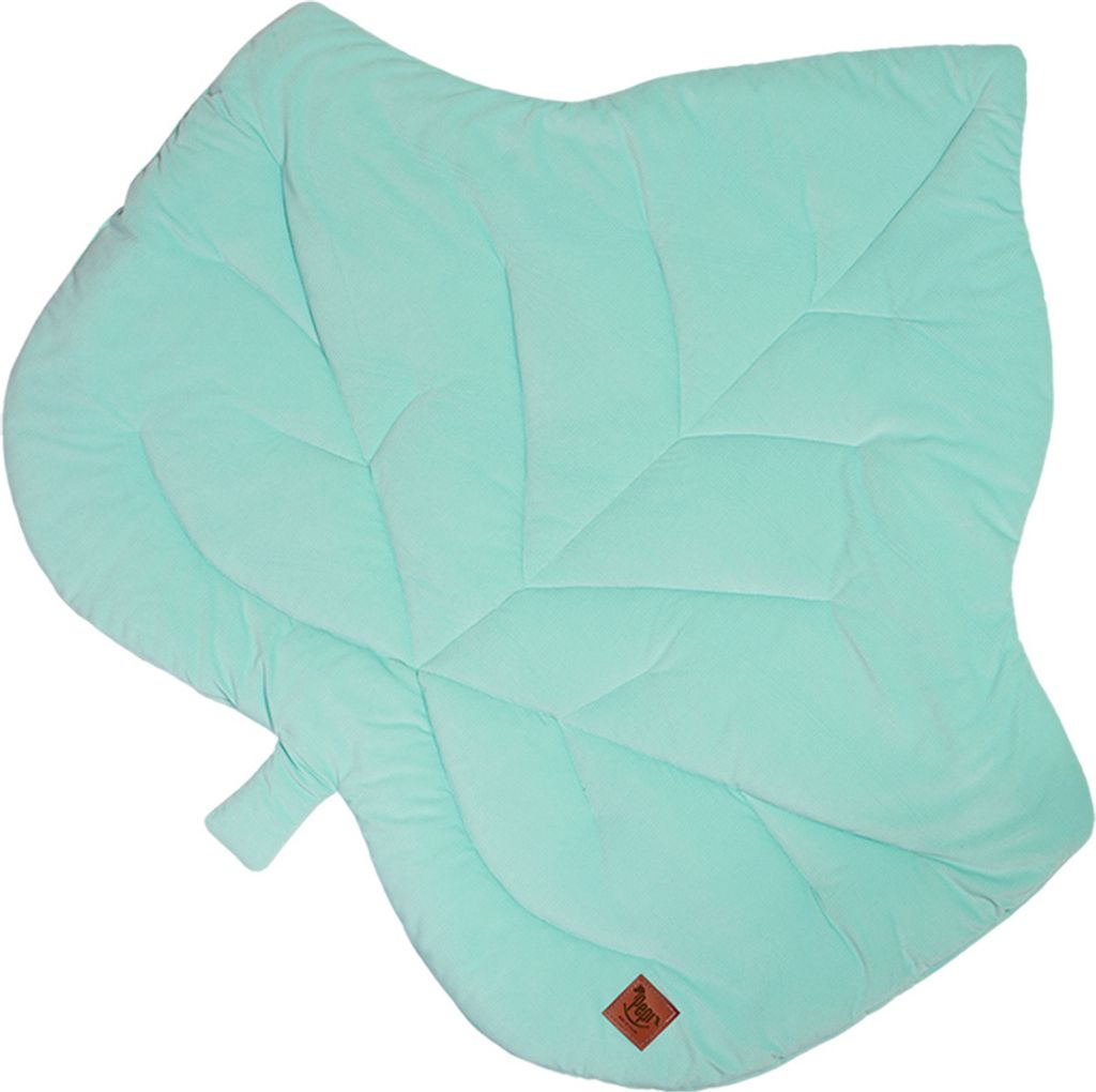 Pepi Spielmatte Krabbeldecke für Baby 100×90 cm - Blatt Babymatte Kinder Krabbelmatte Velvet Mint