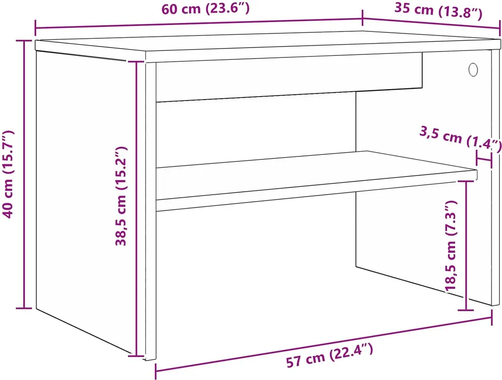 Porta TV 60cm Rovere Nero per Console e Decoder | Setup Compatto - 9