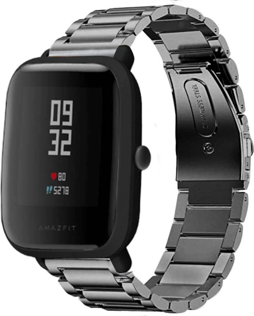 Strap-it Titanarmband - Kompatibel mit Amazfit Bip Armband Ersatzarmband Edelstahl - Titanium - Hochwertiges Material - für Smartwatch 20mm Armban...