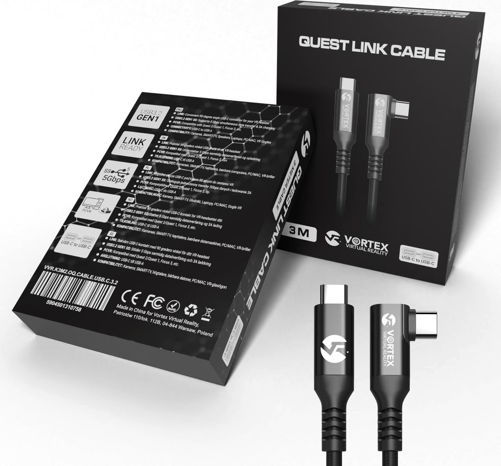 Kabel 3m od VortexVR USB-C do Meta Quest Link | do Quest 3S Obrázok produktu 