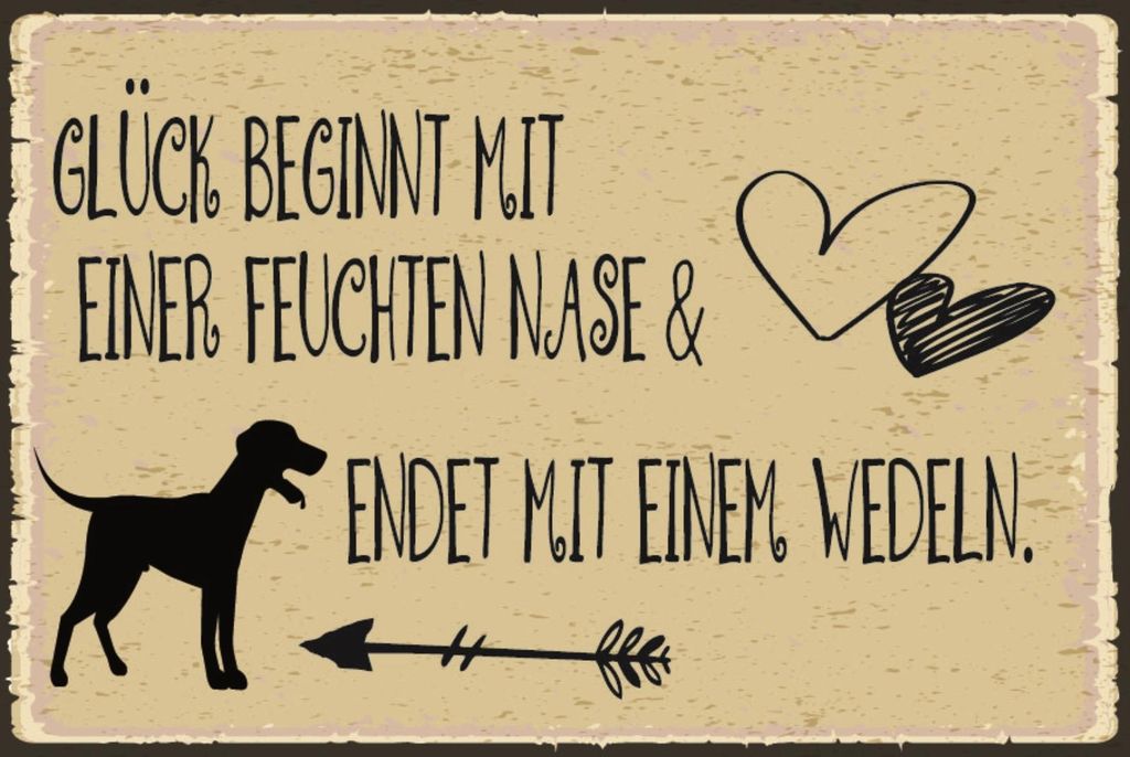 vianmo Holzschild 30x40 cm Glück endet mit Wedeln Schild