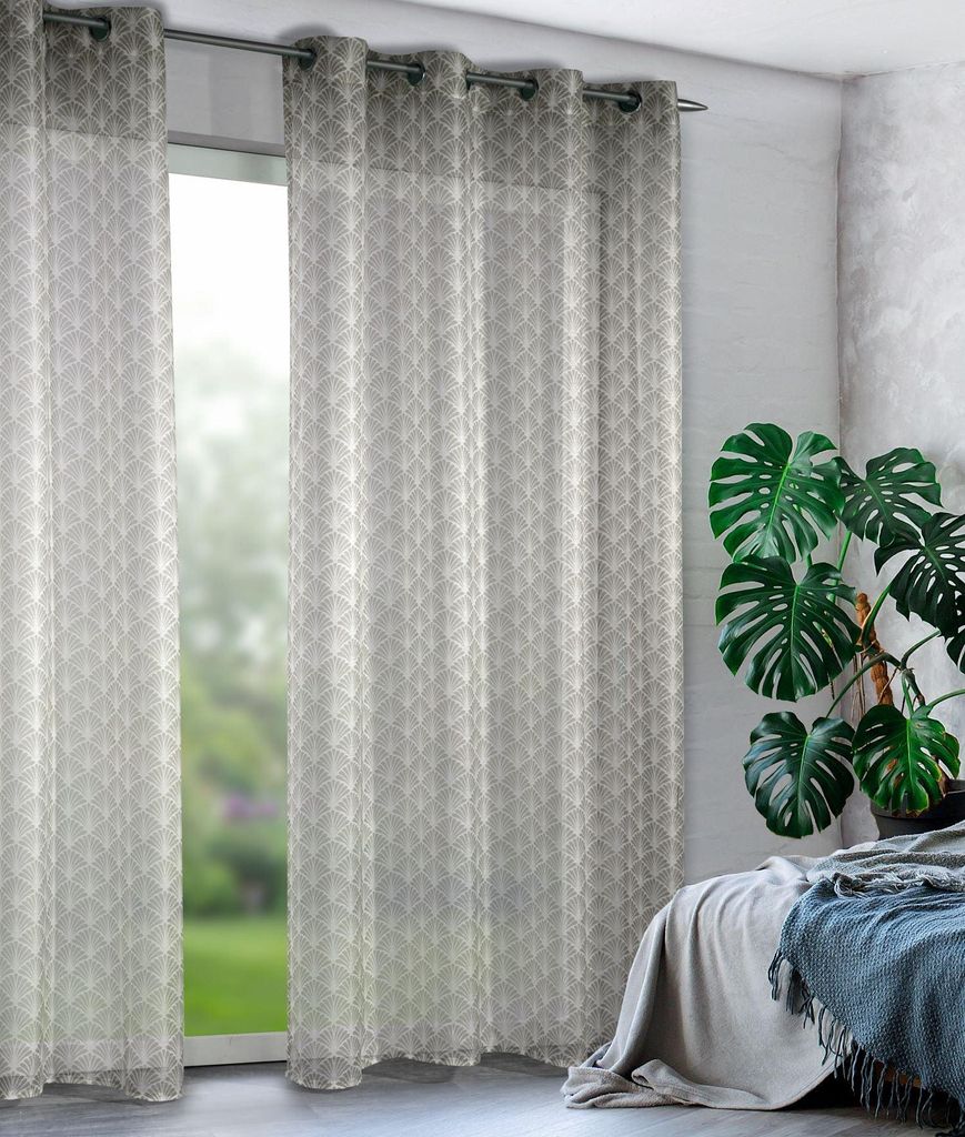 Ösenschal "Gamma" 280x135 cm - Vorhang mit Ösen von Albani: 245x135cm / Silber Größe (HxB): 245x135cm Farbe: Silber