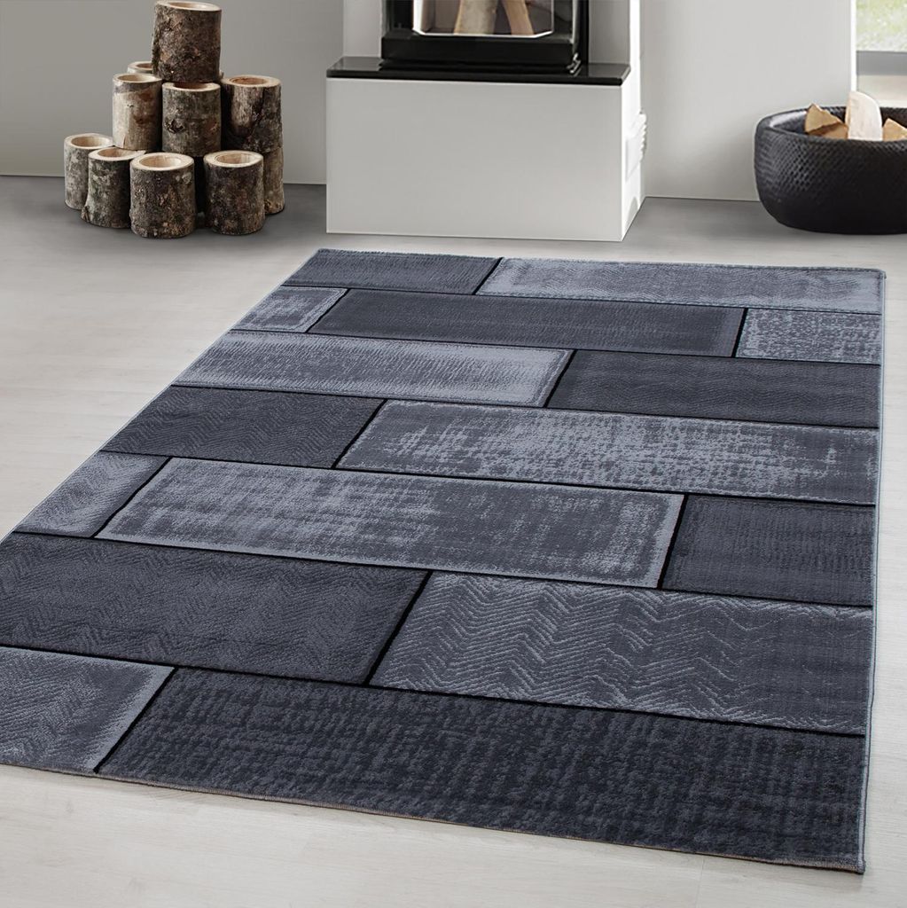Carpetsale24 Modern Designer Teppich Wohnzimmer Trendmuster, Kurzflor Teppich Rechteckig Weich und Pflegeleicht, Grösse: 140x200 cm