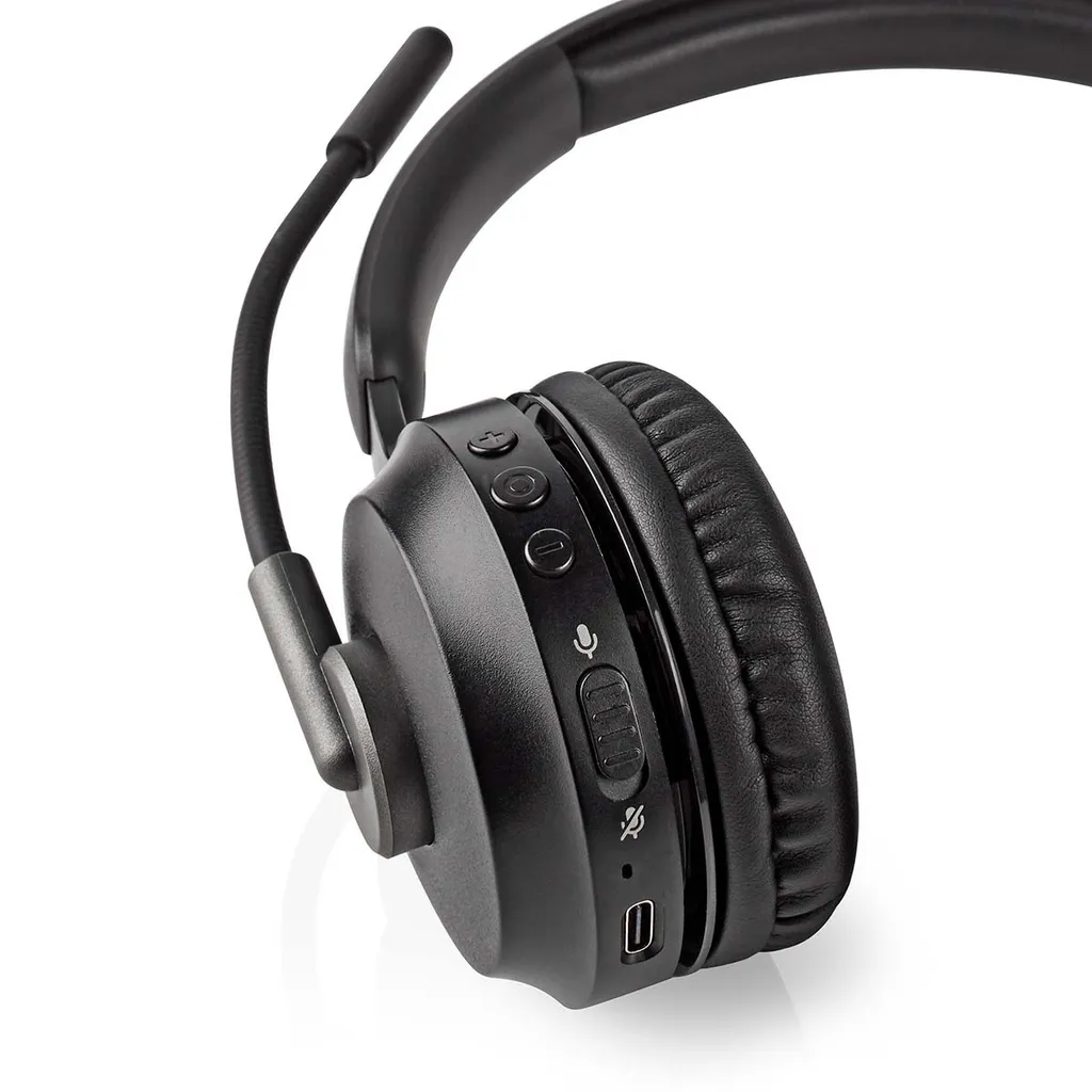 Cuffie Bluetooth Pieghevoli Nero - Auricolare Stereo PC con Microfono - 4