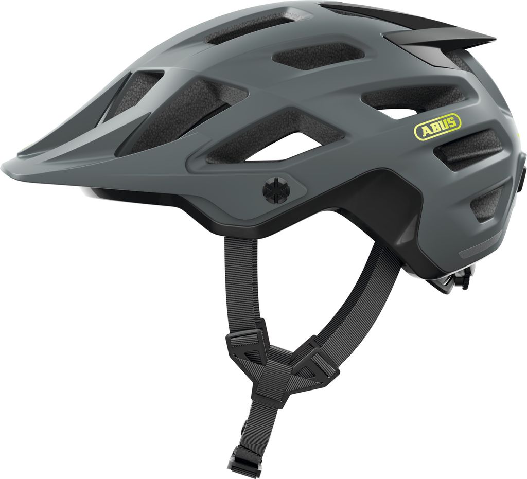 ABUS MTB-Helm Moventor 2.0 - komfortabler Fahrradhelm fürs Gelände - All-Mountain-Helm - für Damen und Herren - Grau Matt, Größe L (57-61 cm)