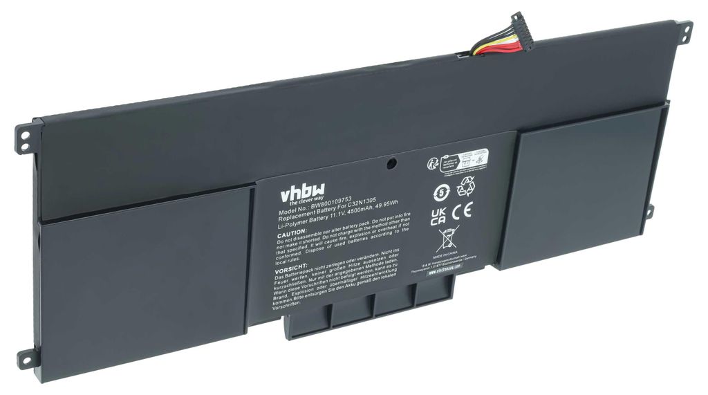 vhbw Akku kompatibel mit Asus ZenBook UX301LA-WS71T, UX301LA-DH71T, UX301LA-DH51T, UX301LA-DE176T Notebook (4500 mAh, 11,1 V, Li-Polymer)