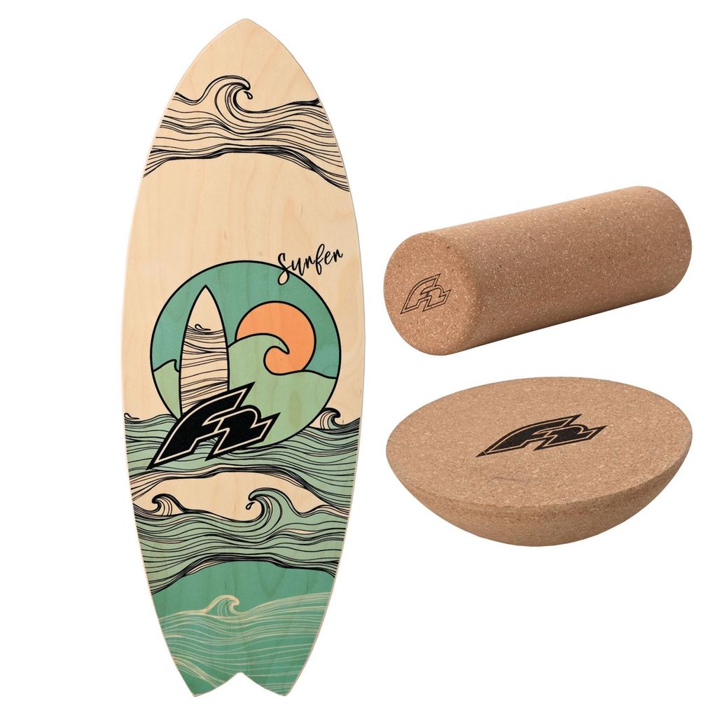 F2 Set Balance Board Surfer 76x28cm + emisfero e rullo in Immagine del prodotto 