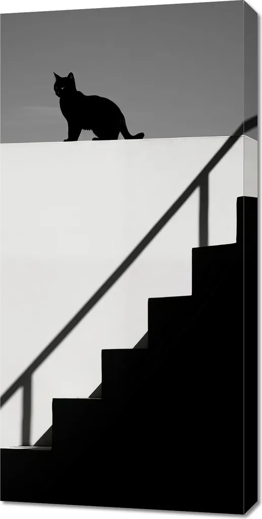 Impression sur toile silhouette et symétrie 50x100 cm, châssis bois