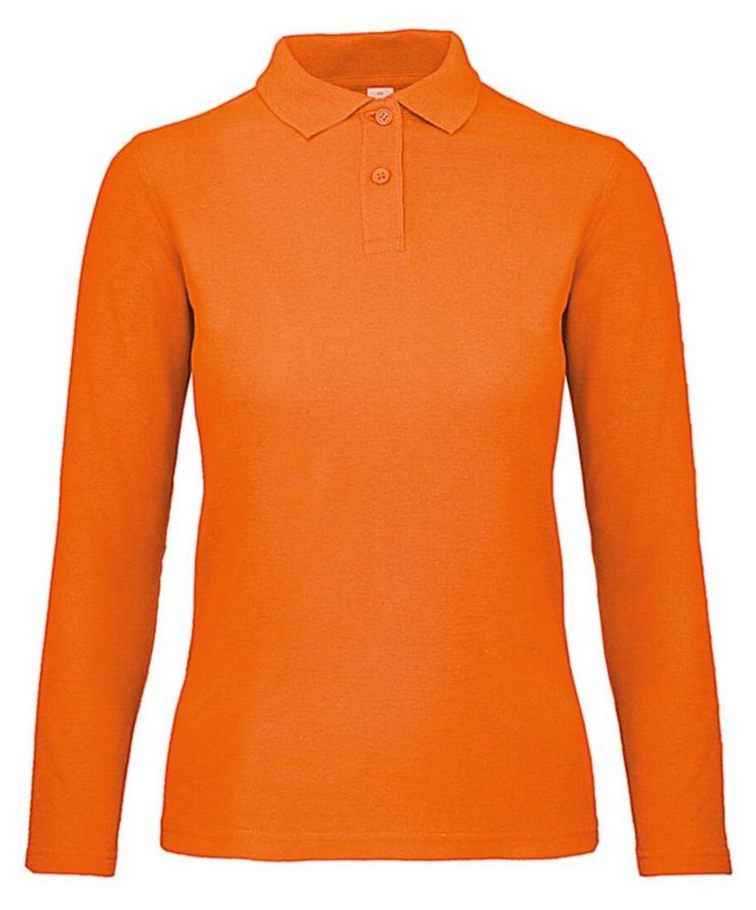 B&C - "ID.001" Poloshirt für Damen Langärmlig FK2717 (L) (Orange)