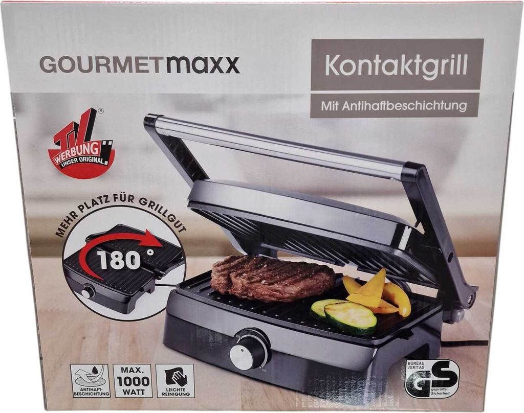 GOURMETmaxx Kontaktgrill mit Antihaftbeschichtung, 1000 Produktbild 