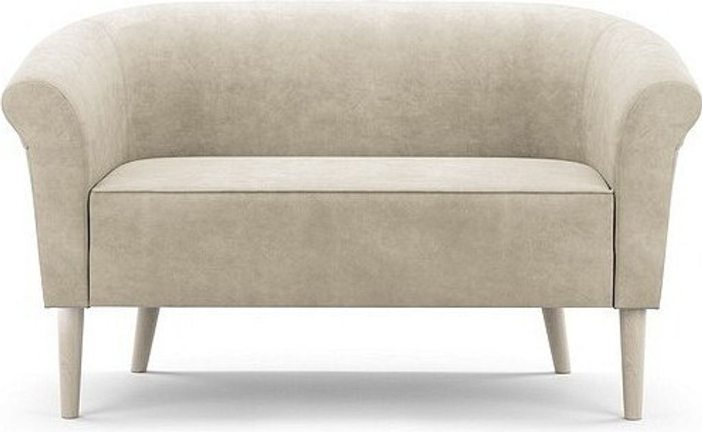 BETTSO Elegante Sofa PERO 2 Zweisitzer Hohe Buchebeine Freistehend Beige