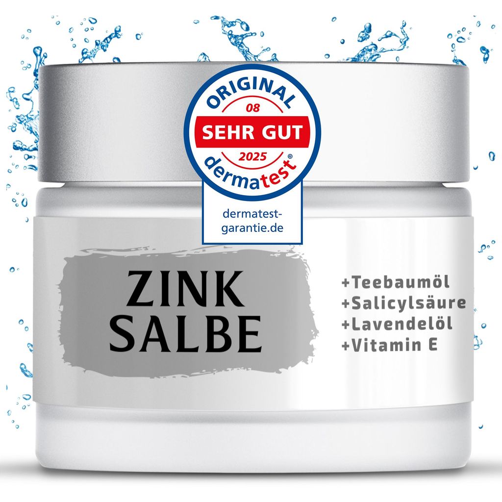 Zinksalbe gegen Pickel | Hochdosiert+Teebaumöl+Salicylsäure|50 ml|Naturkosmetik|Anti Pickel Creme gegen unreine Haut | Satisa