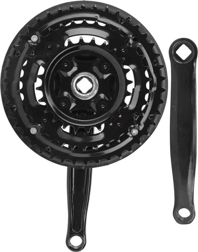 Fahrräder - Kohlenstoffstahl Kurbelgarnitur Kurbel 24-34-42T - Kettenabdeckung für Vbele Geschwindigkeit Mountainbike - Rennrad
