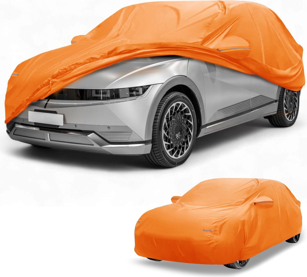 Autoabdeckung Wasserdicht Alle Wetter Automobil Au?en Anti-UV Sonne Regen Schutz Vollst?ndige Au?enabdeckung fš¹r Hyundai Ioniq 5 210D-PU Orange ...