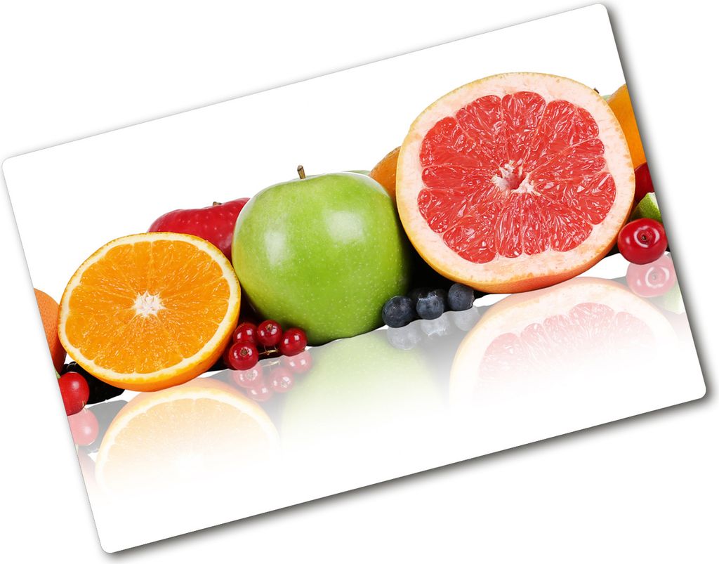 Tulup Glas Herdabdeckplatte - 80x52 cm - Glaskeramikkochfeld-Abdeckung Spritzschutz Glasabdeckplatte - Einteilig - Essen & Getränke - Bunte Früch...