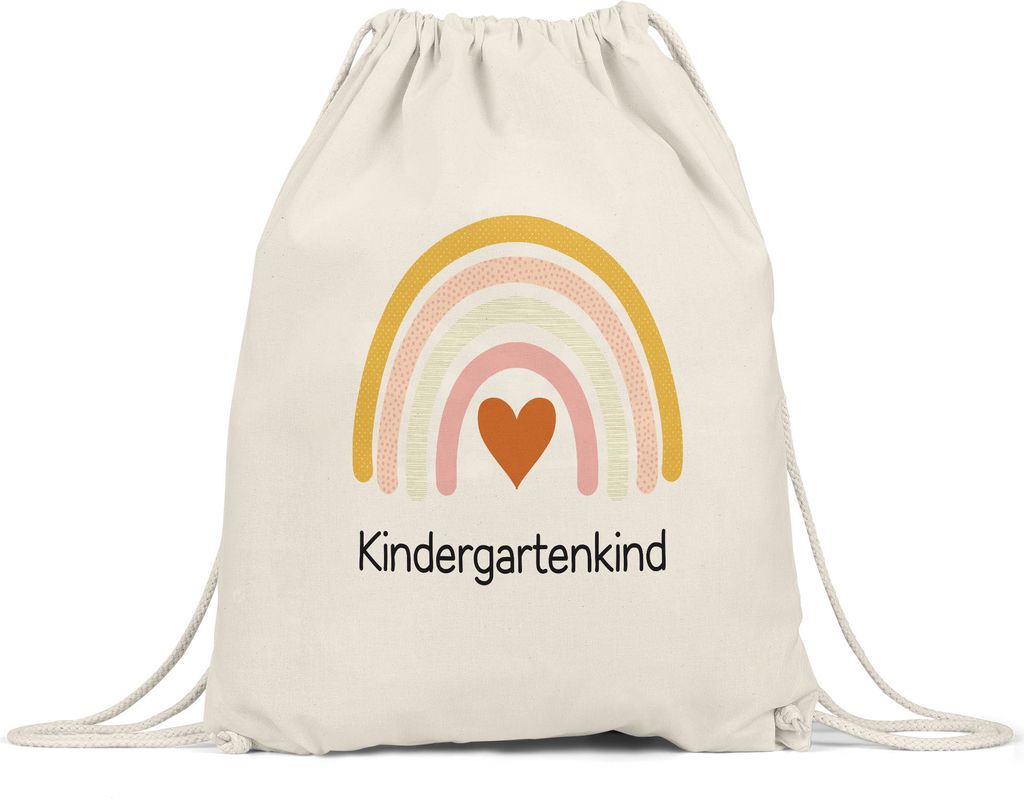 Kindergartenkind Turnbeutel Gymsack Geschenk Kindergarten Start Kita Regenbogen Herz