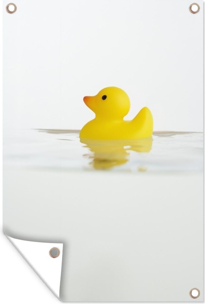 MuchoWow 60x90 cm Outdoor-Poster Gartendeko Sichtschutz Garten Poster für den Garten Badeente schwimmt im Wasser
